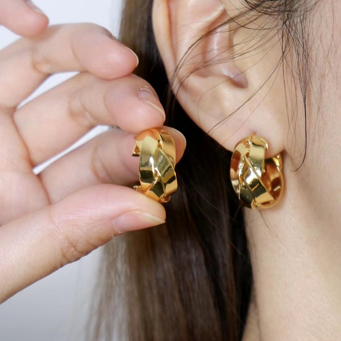 Gold Braided Earrings